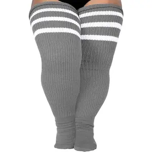 Women's Plus Size Cotton Over-the-Knee Socks, Breathable Casual Style for Fitness and Daily Wear