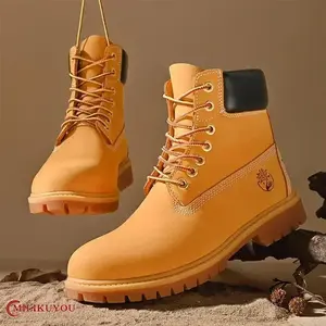 Men’s high-top boots; women’s leather shoes; fashion outdoor sneakers; men’s lace-up non-slip ankle boots; couple footwear; boys’ footwear; yellow bathroom boots; comfortable closed-toe work boots; decorative pedal boots