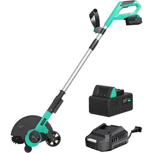 20V Wireless Lawn Edger, 9-Inch Large Blade, 3 Depth Settings, 4.0Ah Battery & Fast Charger, Adjustable Handle, Lightweight Brushless Electric Edger for Garden, Yard, Sidewalk, Driveway
