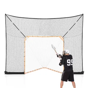 VEVOR Hockey and Lacrosse Goal Backstop, 12x9 ft Lacrosse Net with Extended Coverage, Quick Easy Setup Complete Accessories Training Net, Backyard Lacrosse Equipment, for Youth Adult (NET ONLY)