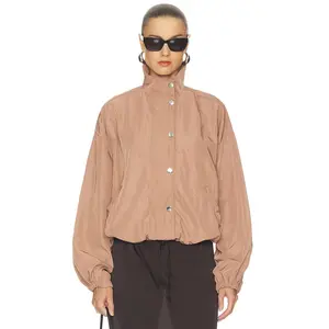 WeWoreWhat Funnel Neck Bomber Jacket in Umber