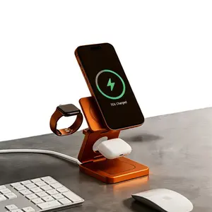 【Buy One Get Gift】Qi2 25W Foldable 3-in-1 Wireless Charger Fast Charging Station for iPhone 17/16 AirPods Apple Watch Travel-Friendly Stand Portable Chargers Cellphone Electronic Adapter portable charger
