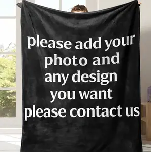 Custom Photo Personalized Family Blanket (1 Piece) - Warm, Comfortable Customized Gifts for Family Use, All-Year Suitable; Ideal for Commemorative Events