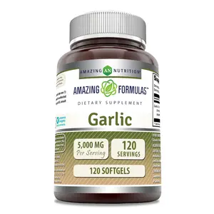 Amazing Formulas Garlic 5000 Mg Per Serving 120 Softgels Supplement  | Non-GMO | Gluten Free