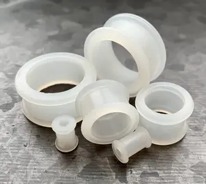 PAIR of Unique Glow in the Dark Silicone Double Flare Tunnels - Gauges 2g (6mm) up to 1" (25mm)