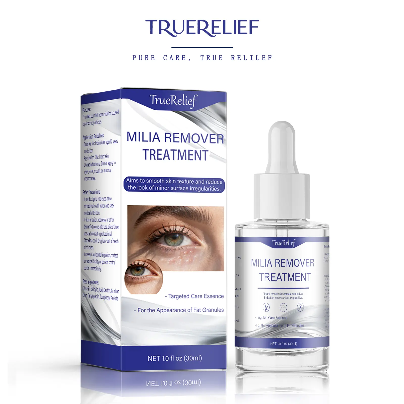 Advanced Milia Care Face Serum - Salicylic Acid Exfoliating Formula with Glycolic, Hyaluronic Components for Anti-Blemish, Blemish Relief & Smoother Skin Repair, 0.85 oz