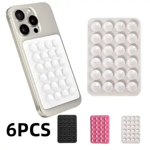6PSC Suction Cup Hands-Free Phone Accessories Holder for Selfies and Videos Adhesive Stand Sticky