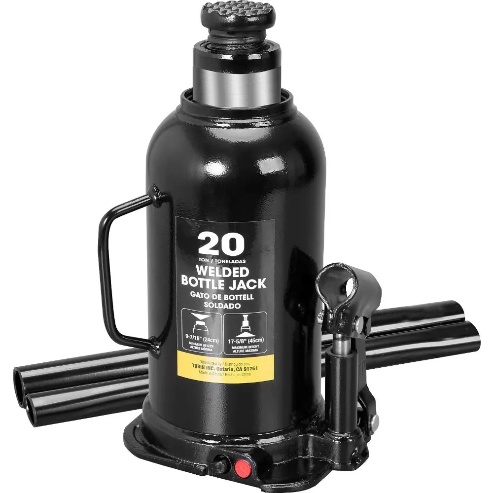 20 Ton (40,000 LBs) Capacity Hydraulic Welded Heavy Duty Bottle Jack, AT92003BB , Black