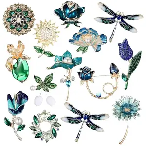 14 Pcs Women Brooches Bulk Set Rhinestone Pin Crystal Vintage Brooch Retro Pin Mother's Day Gifts for Women Girls