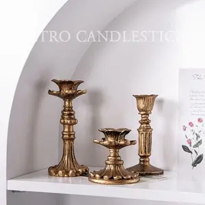 Gothic Aesthetic Candlesticks Set, French Vintage Antique Candleholders, Minimalist Wedding Art Decor, Dinner Table Decoration, Ornaments