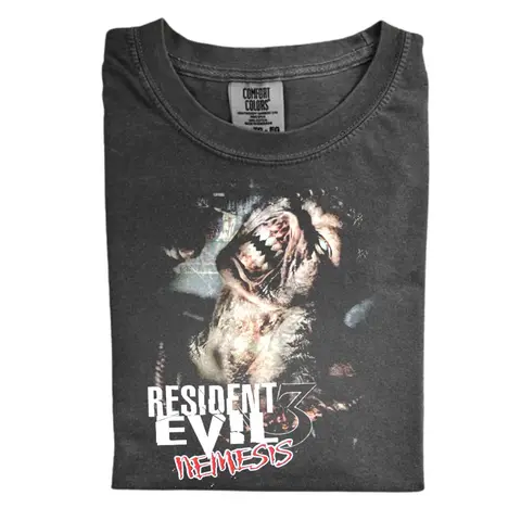 The Nemesis PS2 Resident Evil 3 Comfort Color Shirt, Y2K Vintage Horror Game Shirt, Retro Resident Evil Gaming Shirt, Gift for Men, Gift for Women, Crew Neck T-shirt, Trending T-shirt