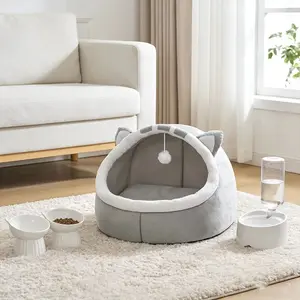 Cute Cat Bed, Soft Kitten Mat, Comfortable Cat House, Breathable Cat Sleeping Basket, Suitable for Large Medium Small Cats All Seasons Use