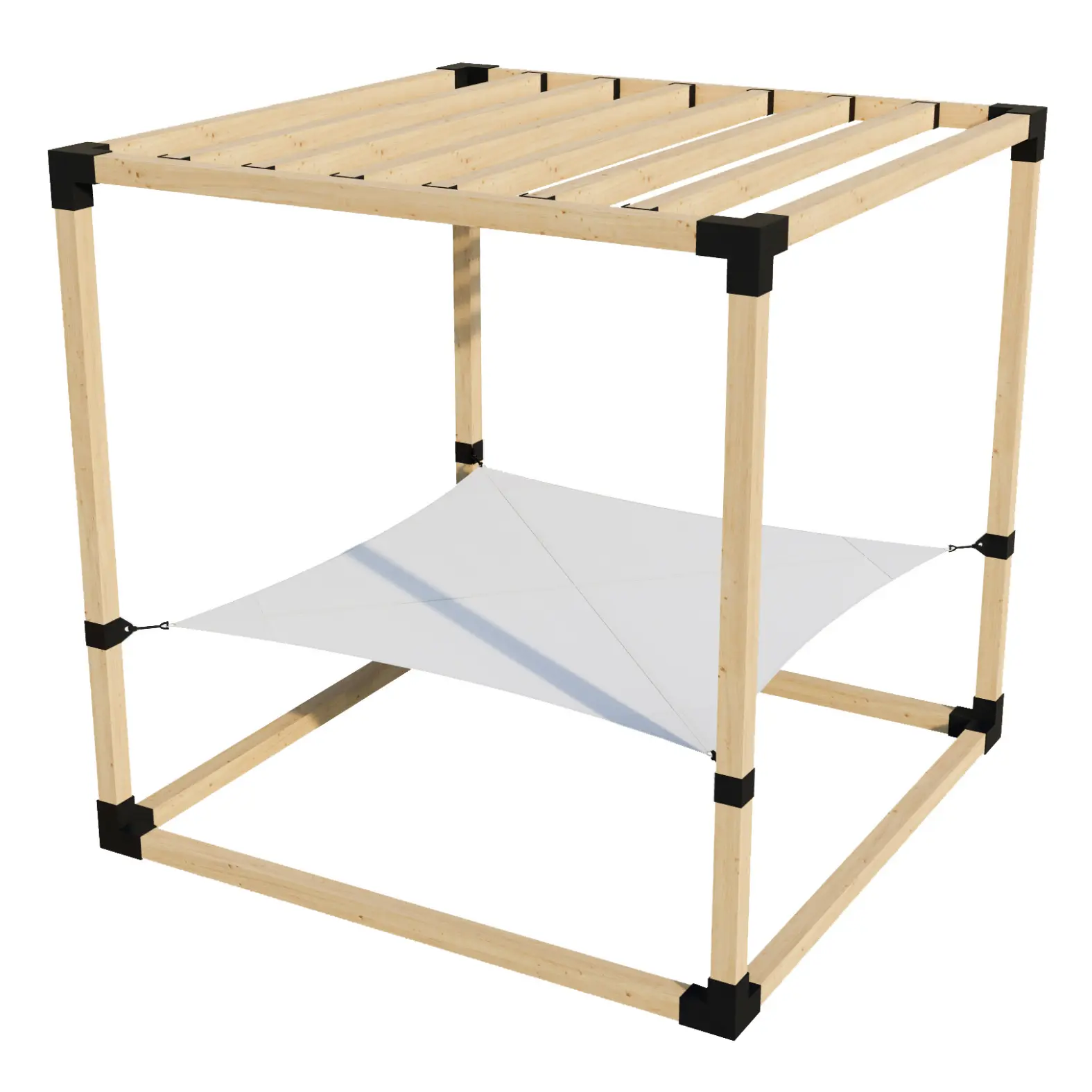 2-Person Pergola Hammock Kit with 4x4 Roof Rafters (for 4x4 Wood Posts)