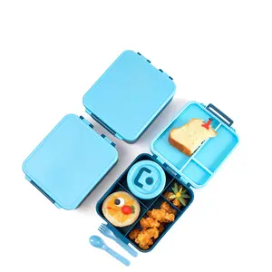 Lunch Bento Box for Kids Adult - Bento Lunch Box with Insulated Food Jar, 4 Compartments, Leakproof, Dishwasher Safe Halloween Gift Christmas Gift