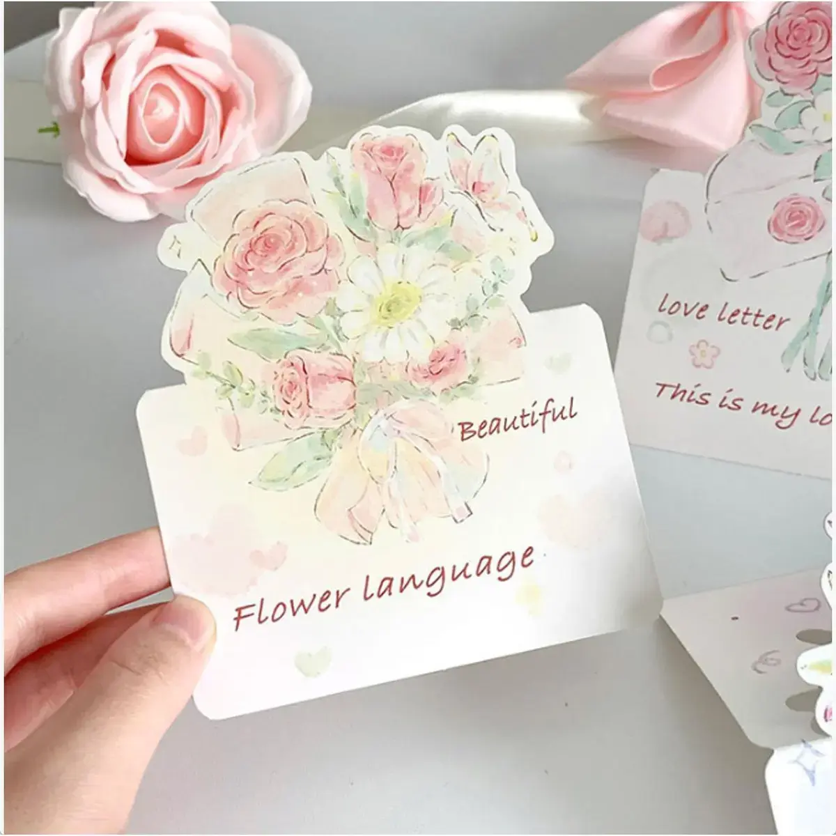 6PCS Mini Watercolor Art Floral Print Blank Note Cards - Thank You Greeting Cards Multipack for Customers, Daily Thank-You Use, Birthday Gift Packaging & Table Decorations