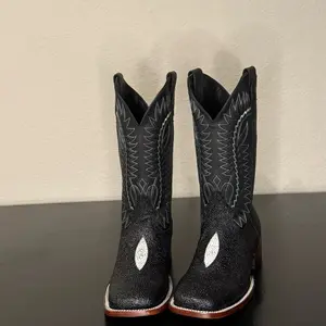 100% Handcrafted Leather- Stingray-Square Toe- Men’s