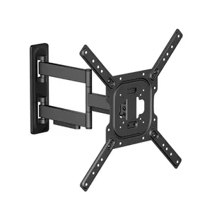 monTEK Full Motion TV Wall Mount for 23–65 Inch Flat & Curved TVs and Monitors, Swivel & Tilt Articulating Bracket, Max VESA 400x400mm, Holds up to 77 lbs, Perfect Center Design