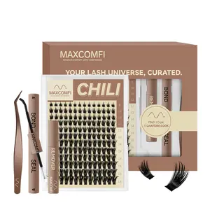 Maxcomfi  Chili Style Spike Anime False Eyelashes, Eyelash Extensions, Cluster Lashes, Waterproof, Super Soft, Thin Band, Lightweight, Long-Lasting Manga Lashes, Beginner-Friendly DIY for Flawless Summervibes Look, Eyelashes Extensio