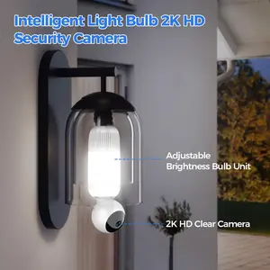 2K Smart Security Light Bulb Cam-360° Auto Tracking, Full Color Night Vision, WiFi 5G+2.4G, Siren Alarm, 24/7 Recording - Home Security Solution