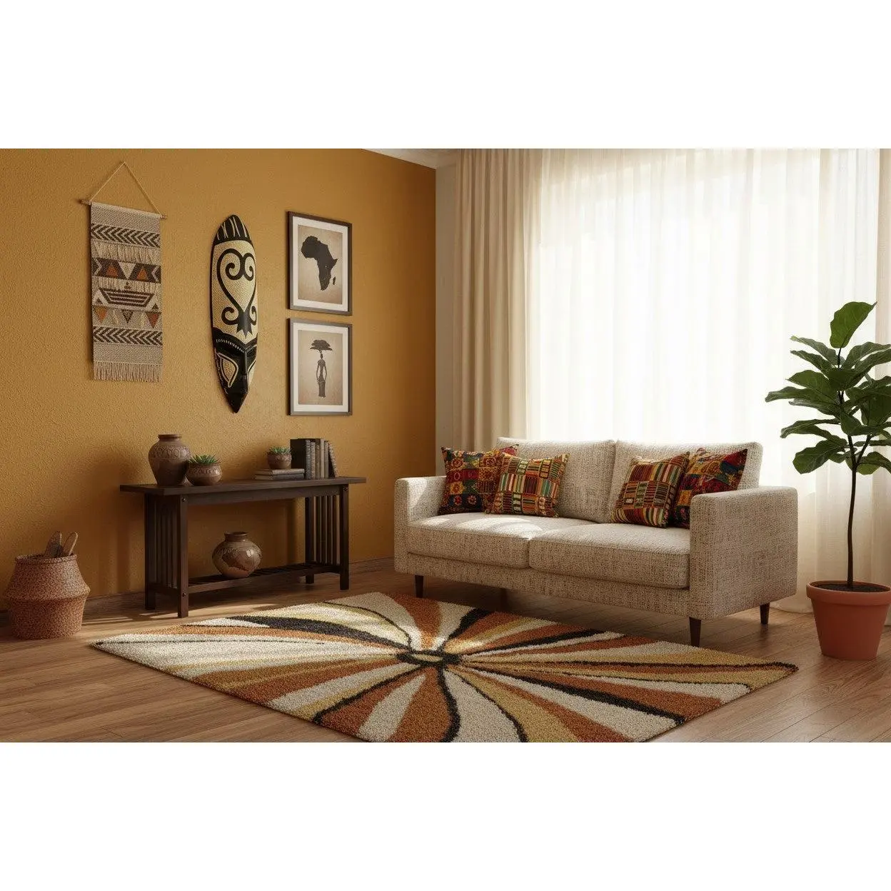 Adinkra-Sankofa Hand Carved African Mask