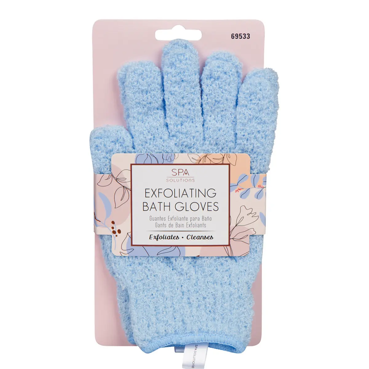 EXFOLIATING BATH GLOVES: BABY BLUE