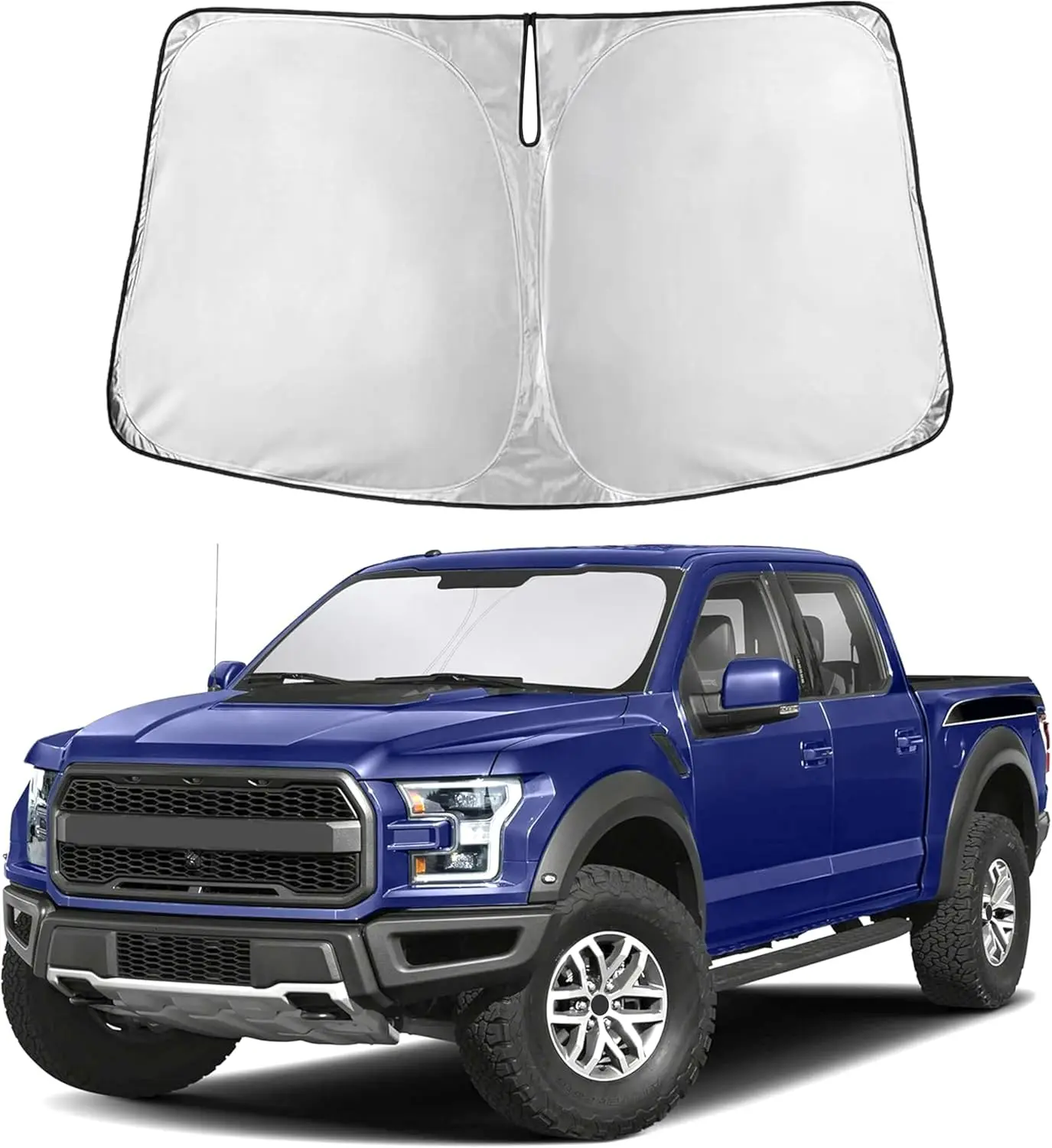 Windshield Sun Shade Compatible with 2015-2020 Ford F150 Accessories,Foldable Front Sun Visor,F-150 Sunshade,Fits Lariat,King Ranch,Platinum,XL,XLT,Limited and Raptor Model ,for F250 F350 F450 2015-2026 Front Window