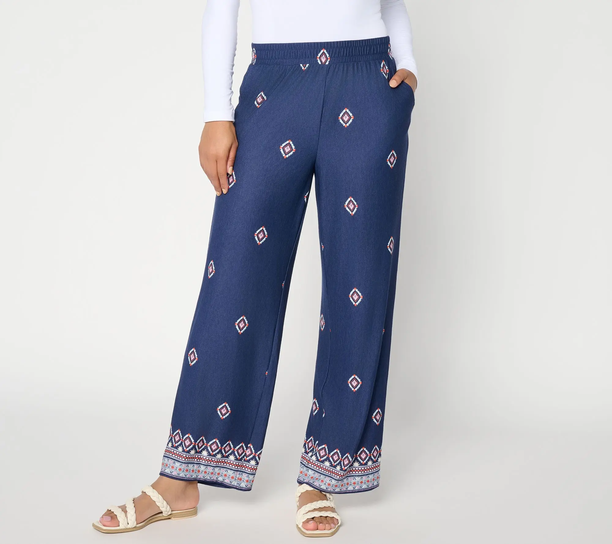 Belle Boho by Kim Gravel Petite Free Spirit Border Ankle Pant