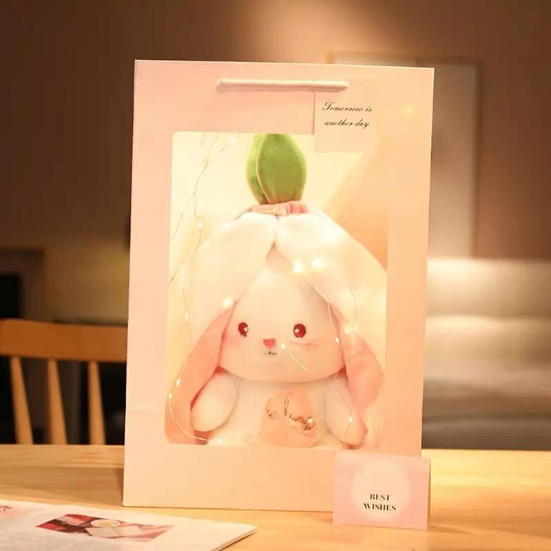 Cute Strawberry Bunny Plush Toy, Soft Kawaii Stuffed Animal, Hug Pillow & Bed Decoration, Furry Friends Plush Doll, Ideal Birthday Gift for Kids & Girls