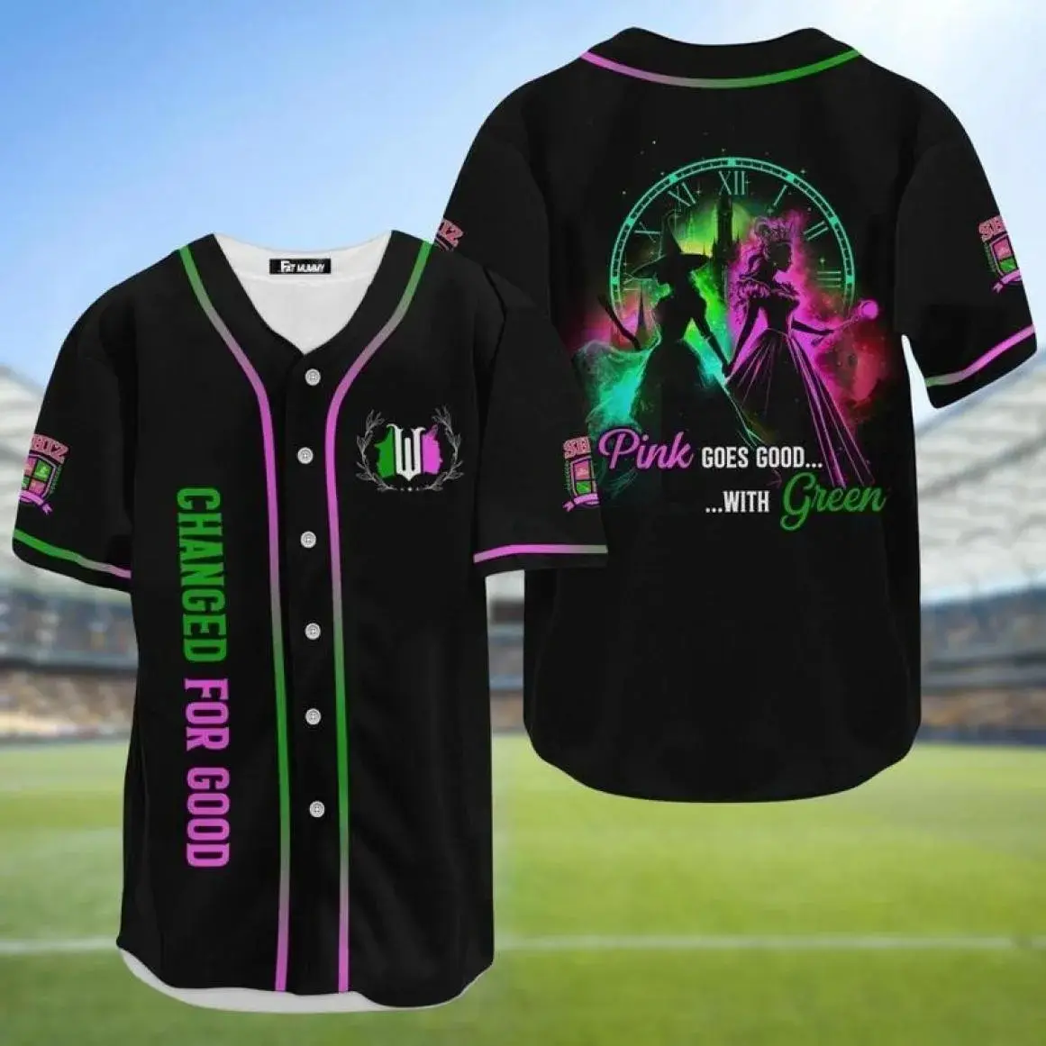 Wicked Inspired Baseball Jersey – Elphaba & Glinda Musical Fan Jersey, Broadway Fantasy Shirt