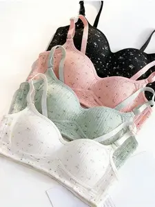 2026 New 4-Piece Summer Comfort Thin Lightweight Leaf Print Underwear Set, Women's Breathable Cotton Lingerie, Casual Daily Wear Fit