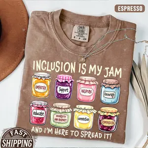 Inclusion Is My Jam Comfort Colors Shirt, Neurodiversity Tee, SPED Teacher Gift, Autism Awareness, Support Autism, Inclusion Advocate shirt