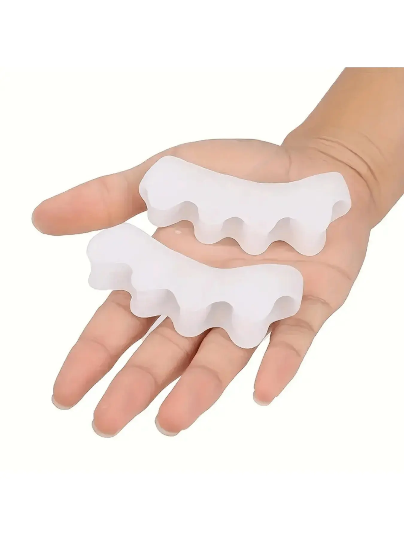 Soft Gel Toe Separators Set of 2, No Formaldehyde Waterproof Non-Latex, Washable Reusable Foot Care Tool for Men and Women Pedicure Foot Care Product