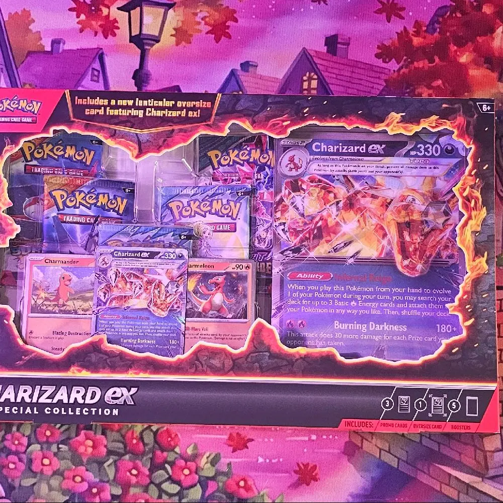Charizard EX Special Collection Sealed Box - Official TCG Collectible Cards, Near Mint Condition, 2-Player Game Compatible Non-Sports Trading Card Box