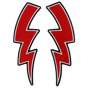 Lightning Bolts Embroidered 10 INCH Iron ON MC Biker Patch