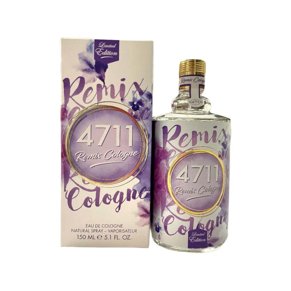 Unisex 4711 Remix Lavender Limited Edition EDC Cologne Fragrance - 5.1 fl oz, New In Box, Non-Toxic, Aromatic Floral Musk Finish, Stimulating Scent with Bergamot, Mate, Freesia, Hibiscus Seed, Iris, Citrus Notes, Signature Herbal Fragrance