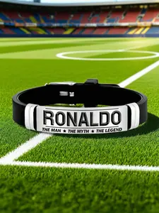 Football Star Cr7 Silicone Bracelet, Jewelry Bracelet, Stainless Steel Casual Sports Band, Perfect Gift for Soccer Fans, All Seasons Wear