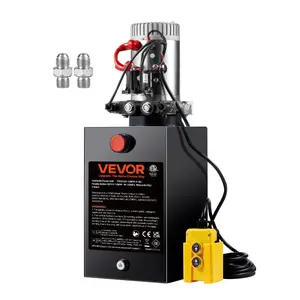 VEVOR Hydraulic Pump, 15 Quart Hydraulic Power Unit, Double Acting Dump Trailer Pump, 0.91 GPM Flow Rate, 3200 PSI Max Relief Pressure, DC 12V Hydraulic Pump for Dump Trailer Car Lifting