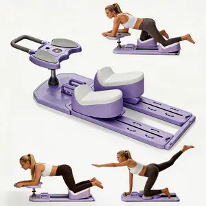Pilates Reformer Board with Resistance Bands ｜ 7-IN-1 Full Body Home Workout Set ｜ Ergonomic Kneeling Pad & Rotatable Core Training Mechanism outdoorfun