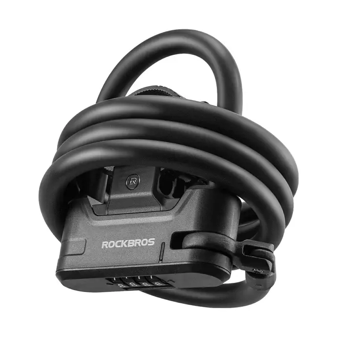 ROCKBROS Functional U-Shaped Keyless Code Anti-Theft Bicycle Lock - 1.1m Carbon Steel PVC-Coated Cable, 650g, Easy-to-Mount Bracket for Scooter Pole, E-Bike & Scooter Accessories for Outdoor Cycling