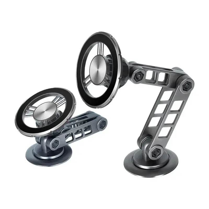 Long Arm Strong Magnetic Car Phone Holder - 360-Rotating Adjustable Foldable Dashboard Mount, Universal Fit Hands-Free Stand for Desk, Auto Accessories Interior (Car Accessories Category), Compatible with Samsung S20