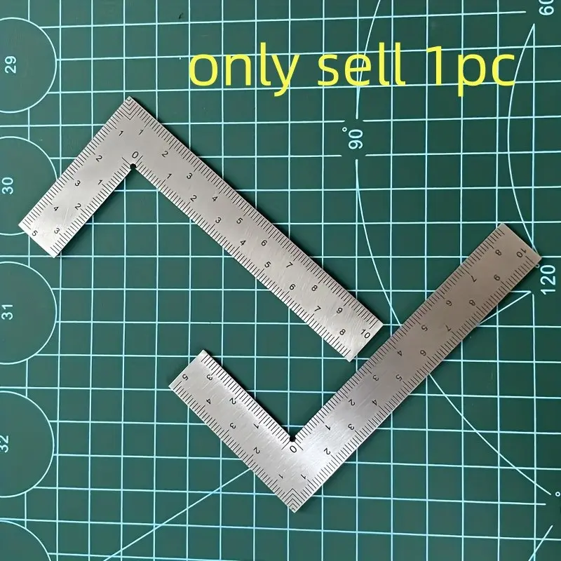 Stainless Steel Right Angle Ruler, 90-Degree Measurement Tool, Woodworking Measuring Tool, Durable Rust-Resistant, Essential for Woodworking, DIY Projects, Frame Cutting