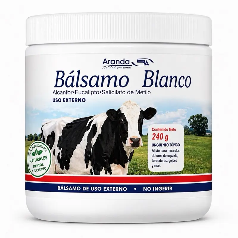 Bálsamo Blanco Herbal Balm – Eucalyptus, Camphor & Menthol Relief Cream | Muscle & Joint Soothing Ointment (240g)