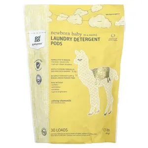 Grab Green Newborn Baby Laundry Detergent Pods, 0-4 Months, Calming Chamomile with Essential Oils, 30 Loads, 1.05 lbs (480 g)