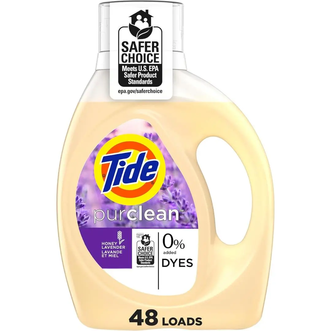 Tide Purclean Liquid Laundry Detergent, Honey Lavender Scent, 63 fl oz, 48 Loads