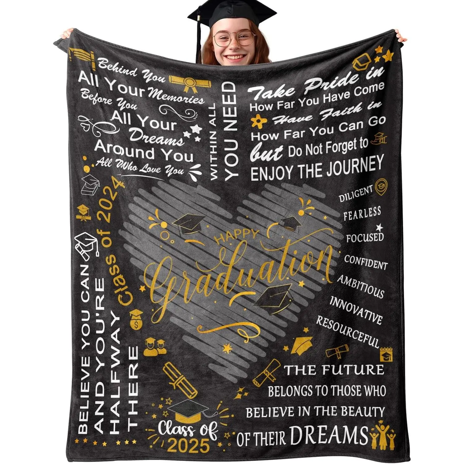 Graduation Gifts for The Class of 2025 - Get Unique College and High School Graduation Gifts for Her/Him. 50"X60" Graduation Blanket