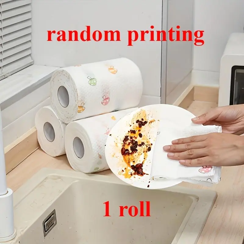 Washable Reusable Kitchen Paper Towels, 1 Single Roll, Household Cleaning Cloths for Kitchen, Picnic, Travel Use