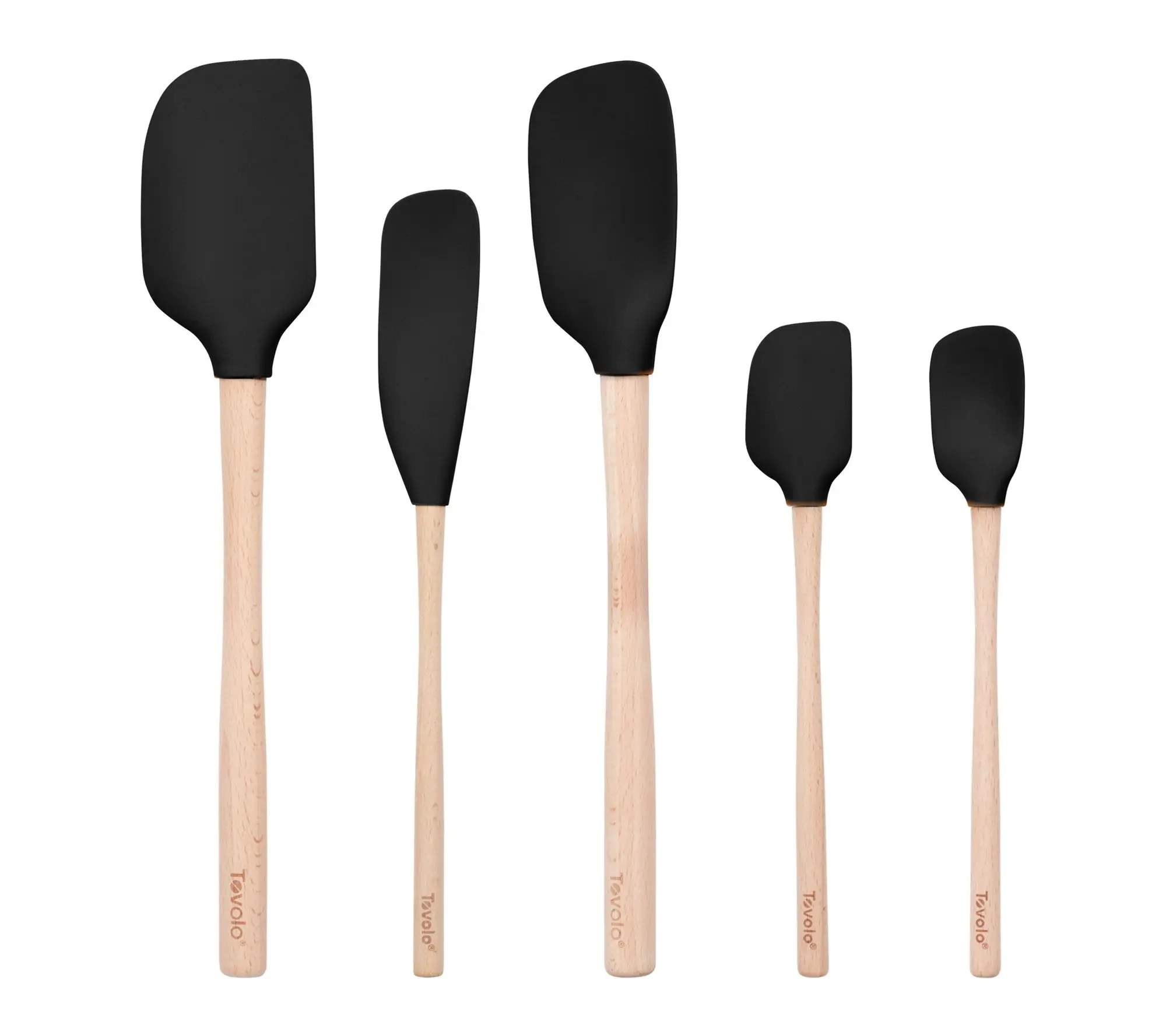 Tovolo Flex-Core Wood Handled Spatula Set of 5