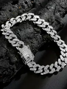 Men's Cuban Chain Bracelet, Chunky Chain Bracelet, Street Style Hip Hop Design, Heavy Metal Look, Perfect Gift for Parties, Bands & Rock Events, Cuban Link Bracelet