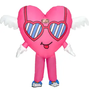 Inflatable Heart Costume for Adult Happy Blow up Valentine's Day Suit Funny Love Wedding Date Outdoor Cosplay Outfit