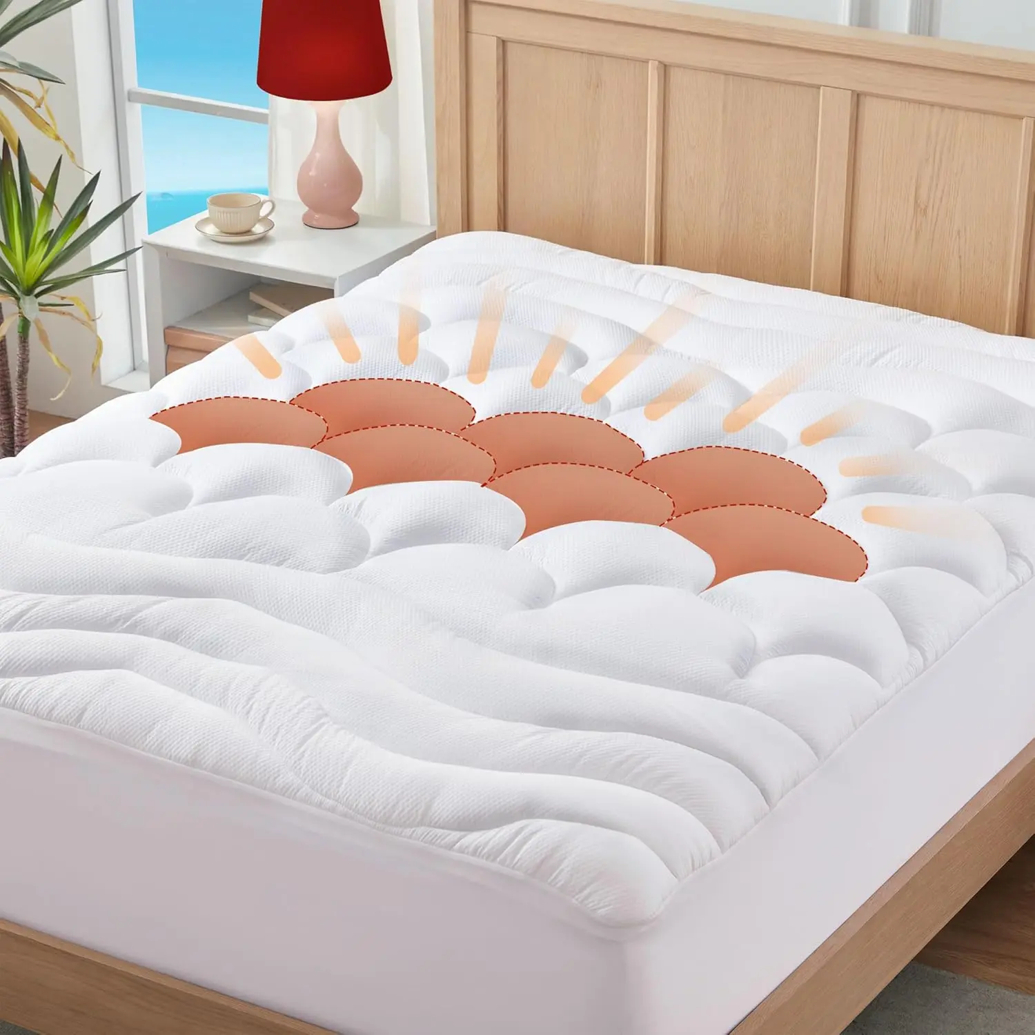 Size Mattress Pad for , Pillow Top Cooling  Mattress Topper for Single Bed, Thick Fluffy Mattress Protector Cover Quilted Fitted Deep Pocket (39x75 inch, White)